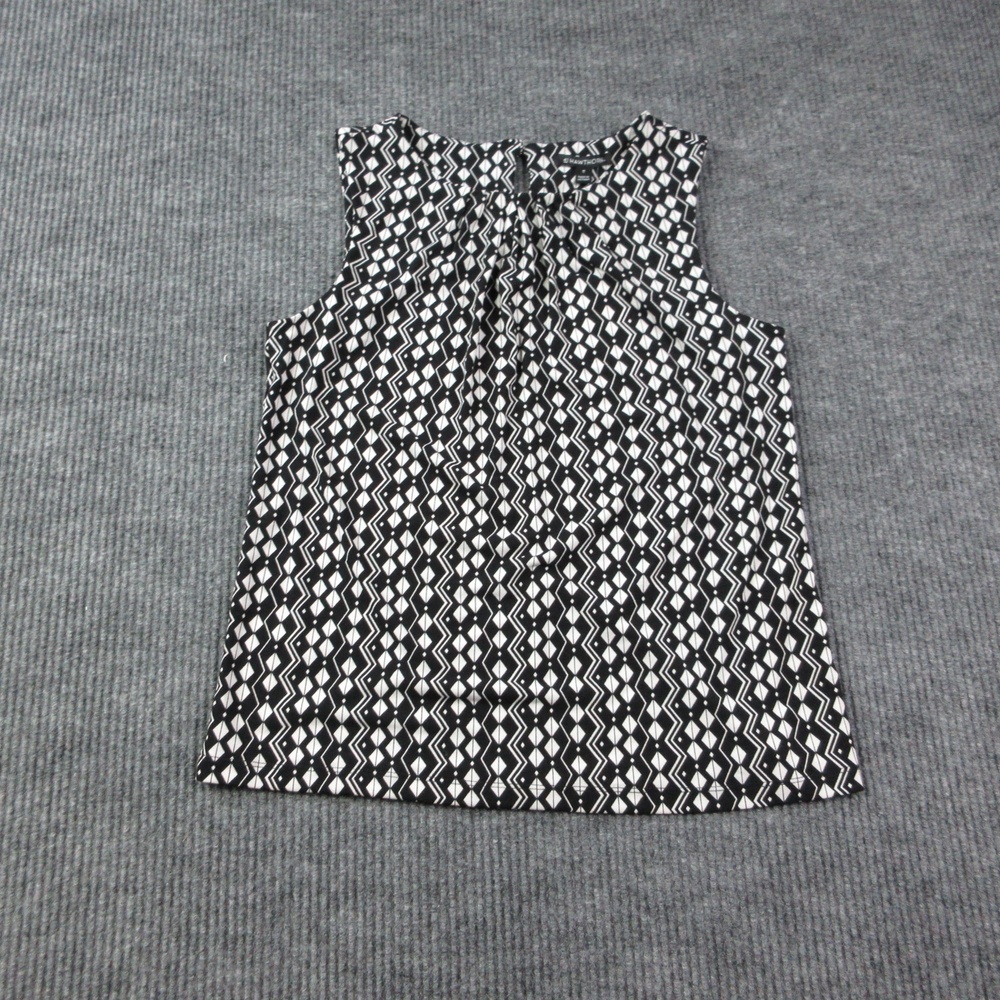 41 Hawthorn Blouse Womens M Black Geometric Sleeveless Round Neck Polyester NWT